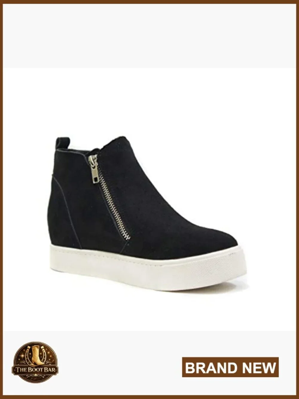 Platform Ankle Booties with Hidden Wedge Side Zipper Sneaker Shoes